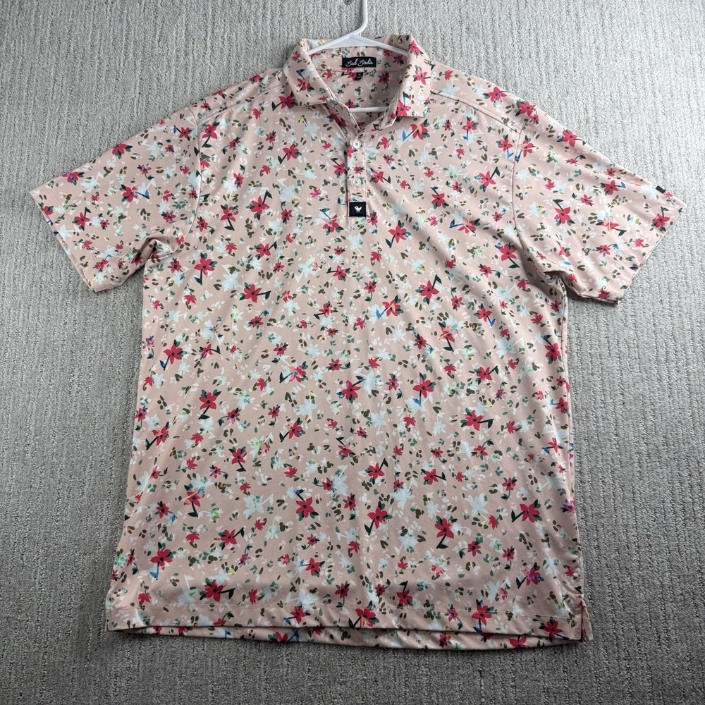 Bad Birdie Golf Polo Men's Size XL Floral Print